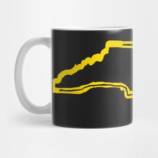 NC Eyes North Carolina Grunge Smiling Face Black background Mug